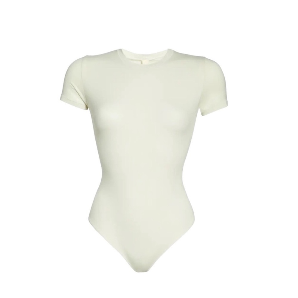 SKIMS Short Sleeve Crew Bodysuit in Ivory Cream - Picture 15 of 16